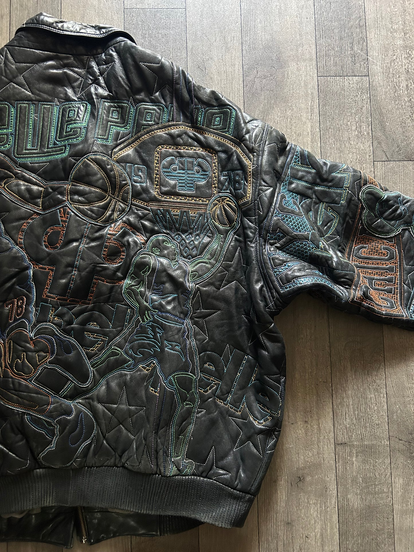 1990βs Marc Buchanan Pelle Pelle Limited Edition Basketball Leather Jacket (size 56)