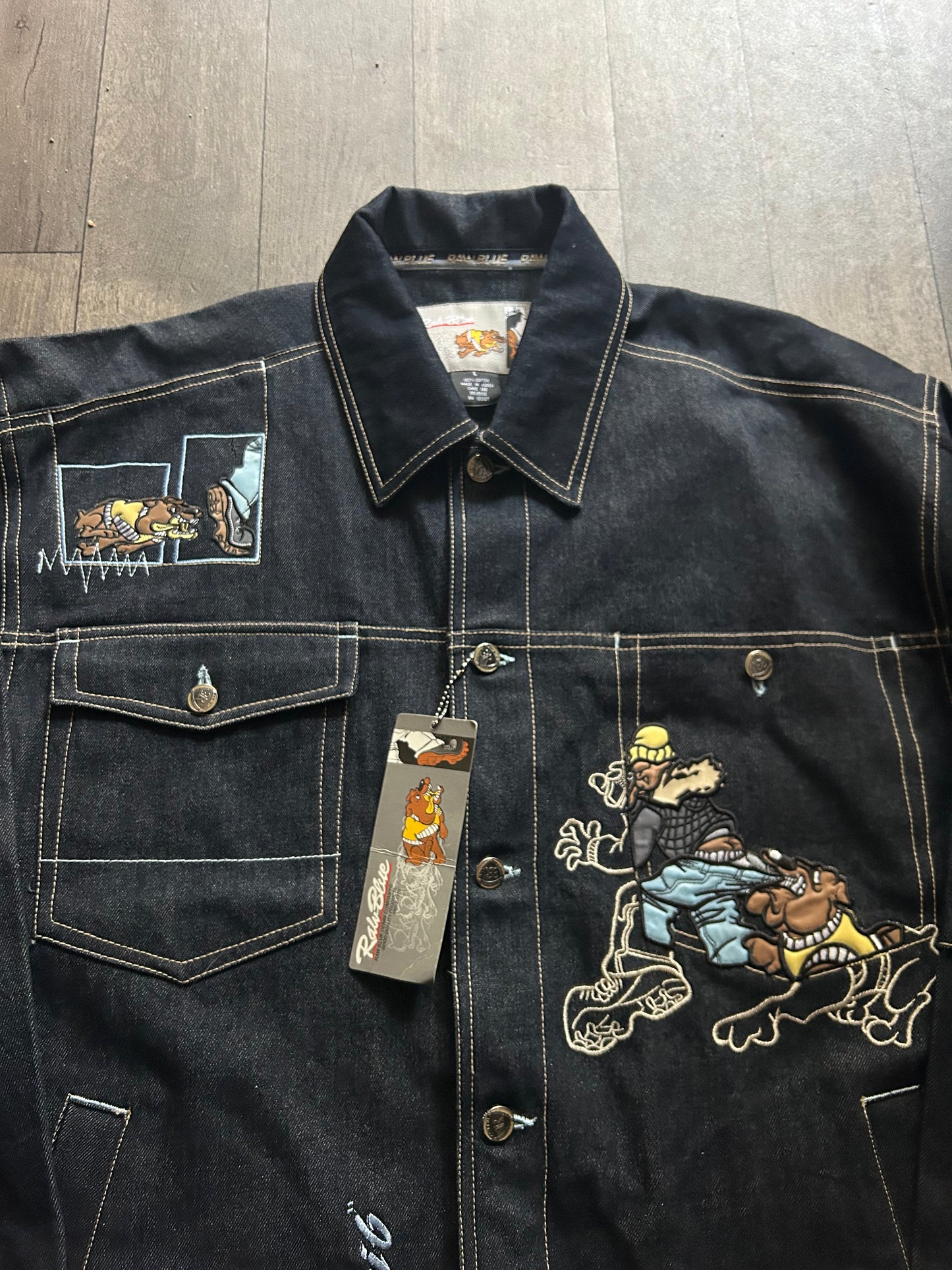 2000’s Raw Blue “Dis My Crib” Denim Jean Jacket (X-Large)