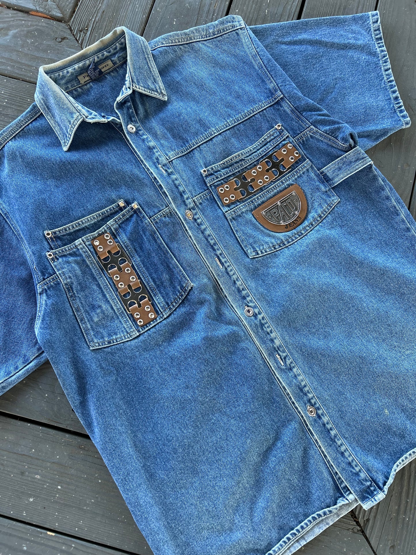 1990’s Paco Jeans Studded Denim Shirt (X-Large)