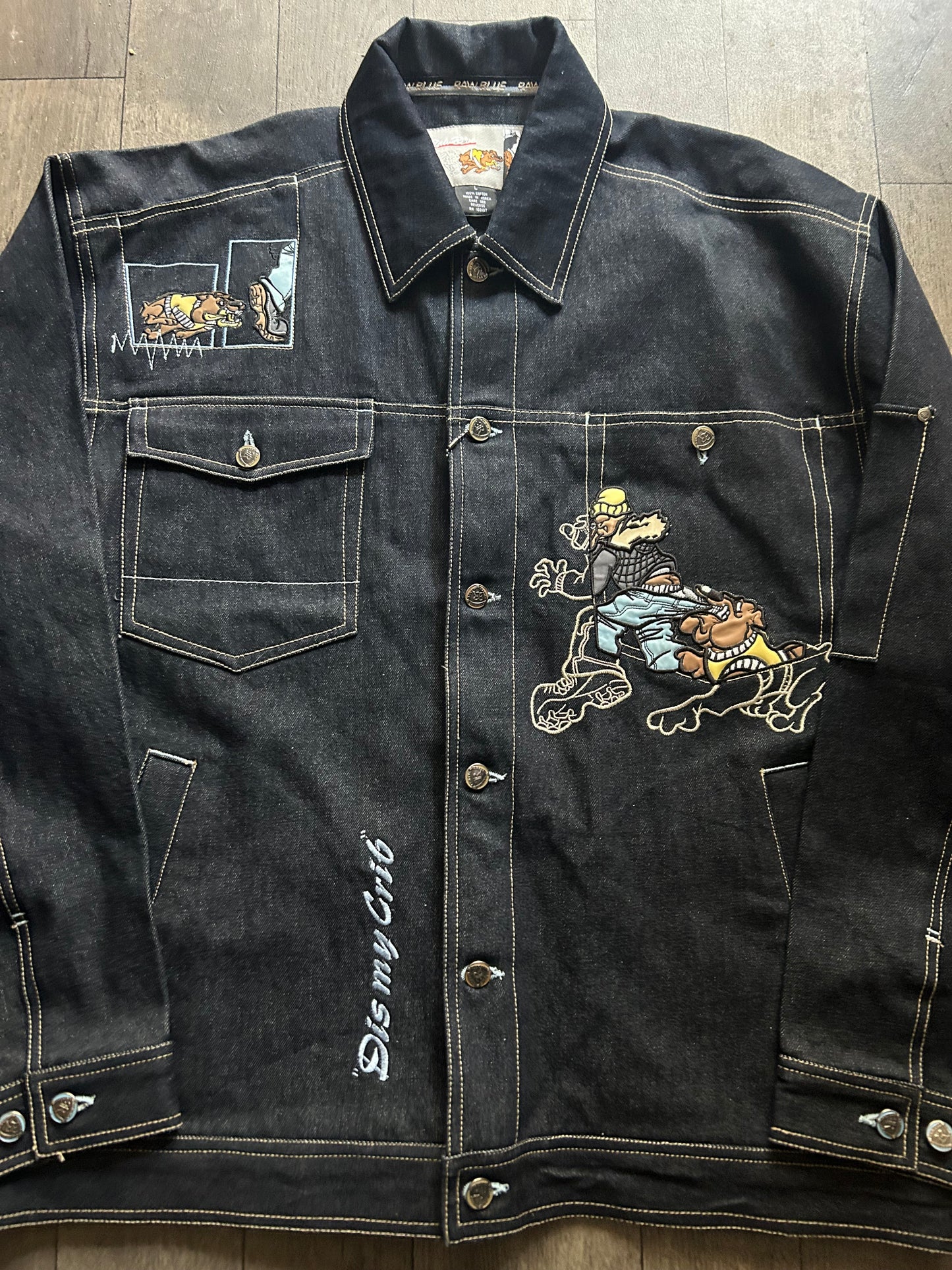 2000’s Raw Blue “Dis My Crib” Denim Jean Jacket (X-Large)