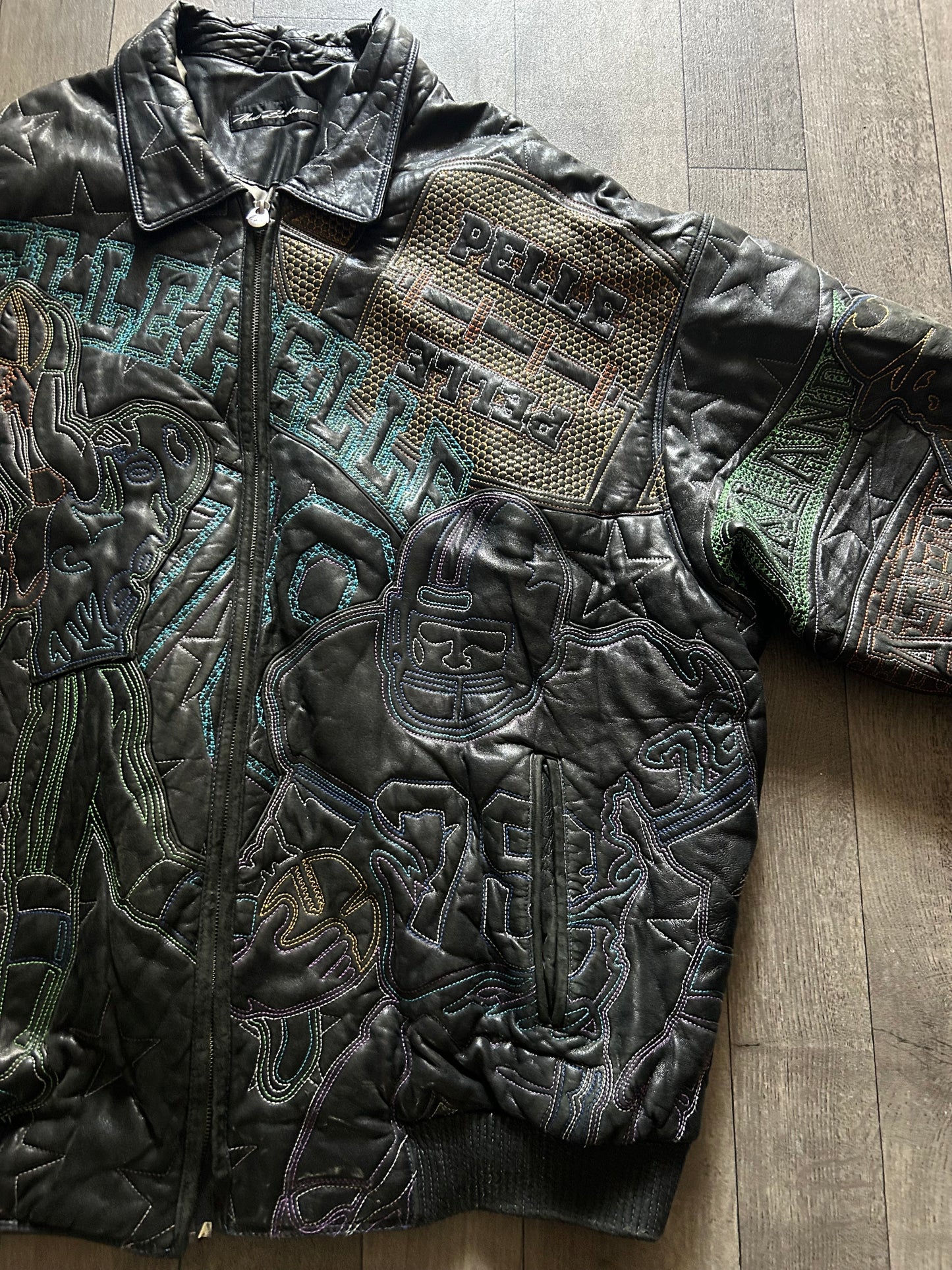 1990βs Marc Buchanan Pelle Pelle Limited Edition Basketball Leather Jacket (size 56)
