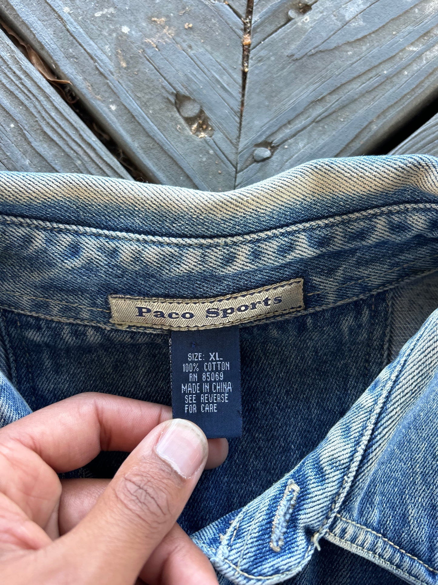 1990’s Paco Jeans Studded Denim Shirt (X-Large)