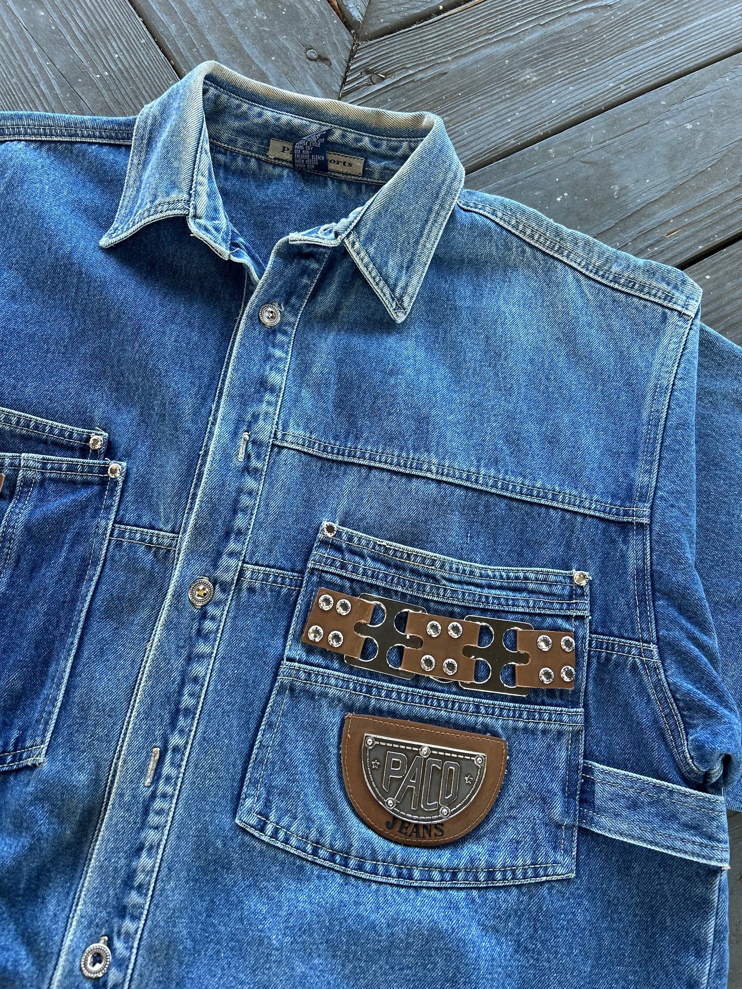 1990’s Paco Jeans Studded Denim Shirt (X-Large)