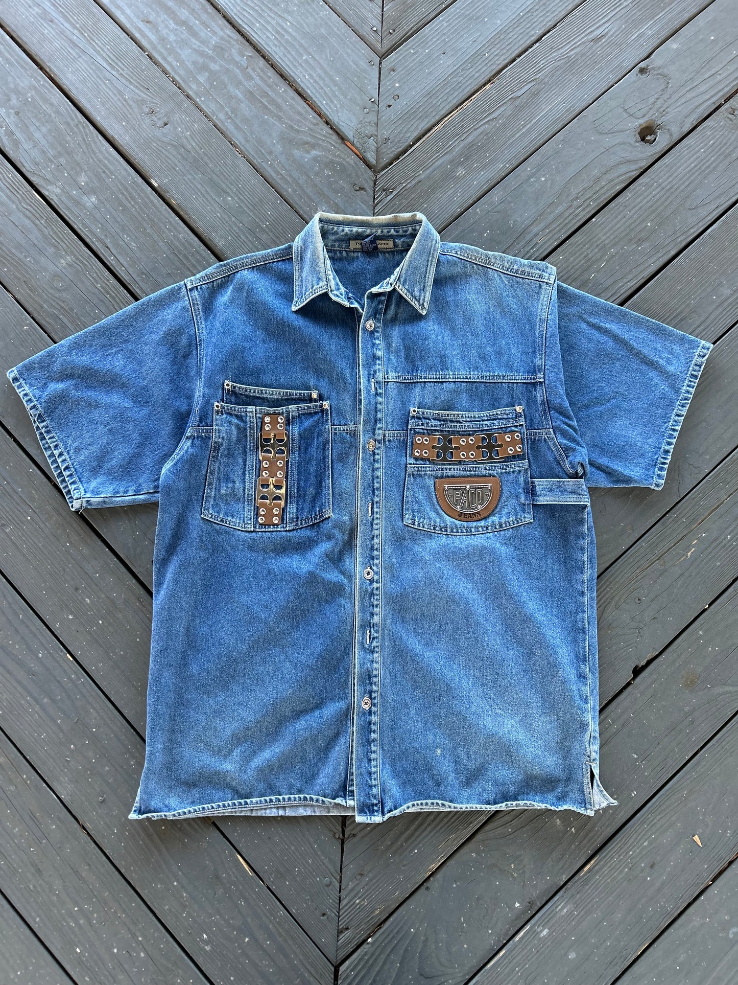 1990’s Paco Jeans Studded Denim Shirt (X-Large)