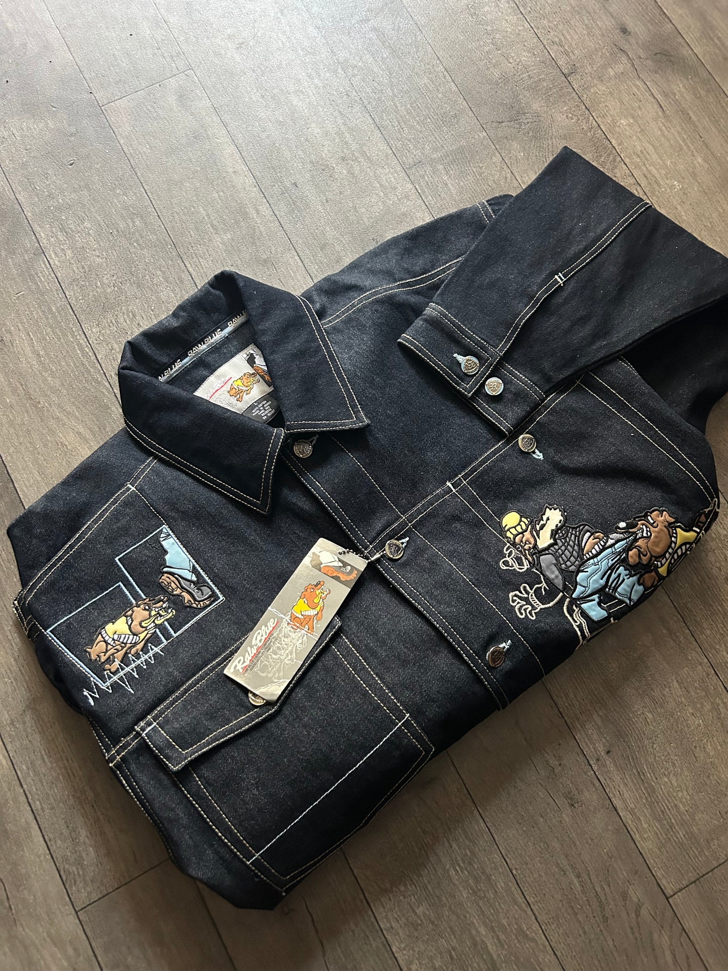 2000’s Raw Blue “Dis My Crib” Denim Jean Jacket (X-Large)