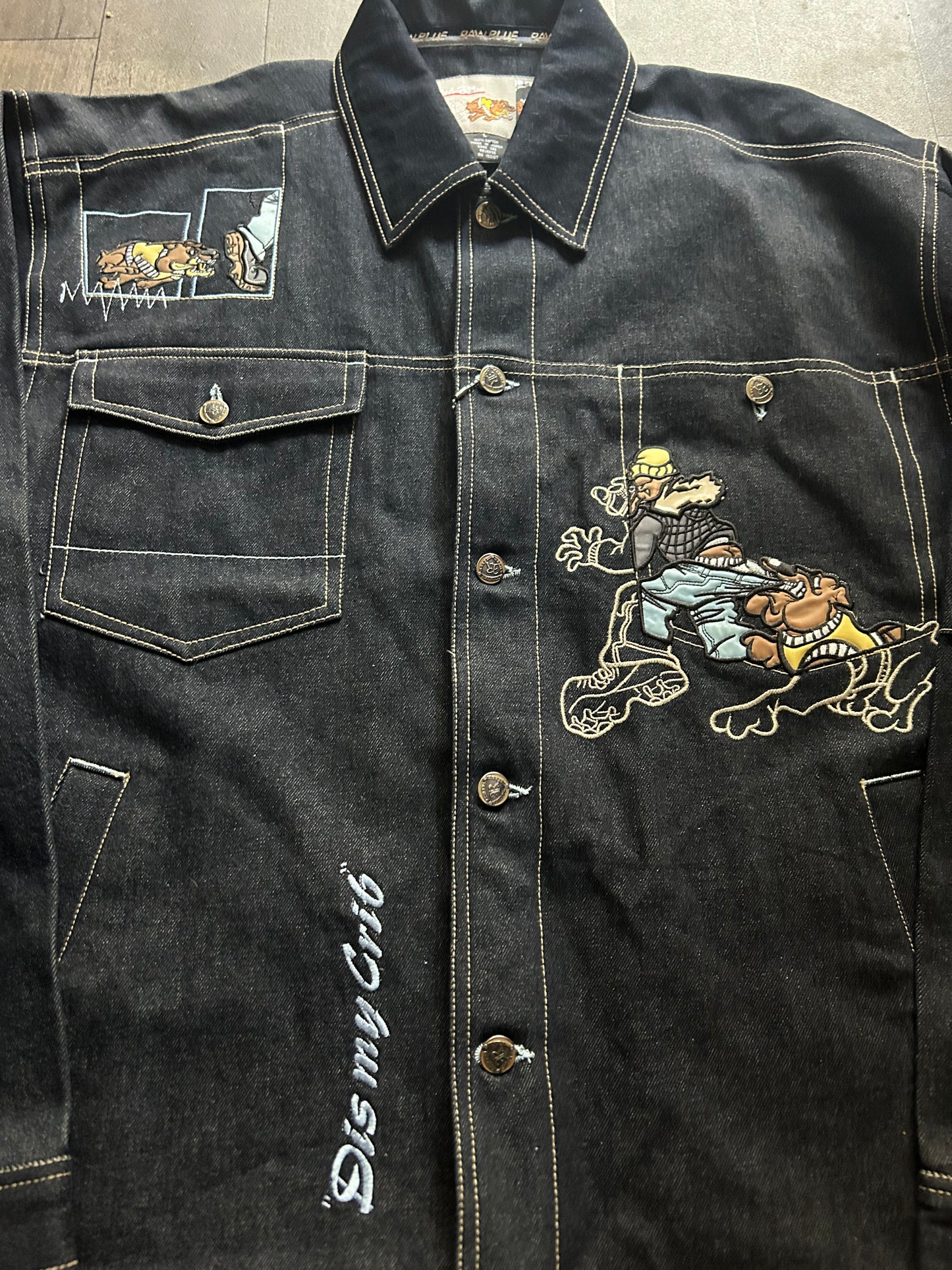2000’s Raw Blue “Dis My Crib” Denim Jean Jacket (X-Large)
